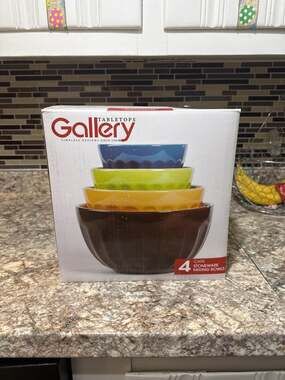 Tabletops Gallery Cafe Stoneware Nesting Mixing Bowls Set of 4